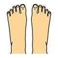 Bare foot, instep, illustration